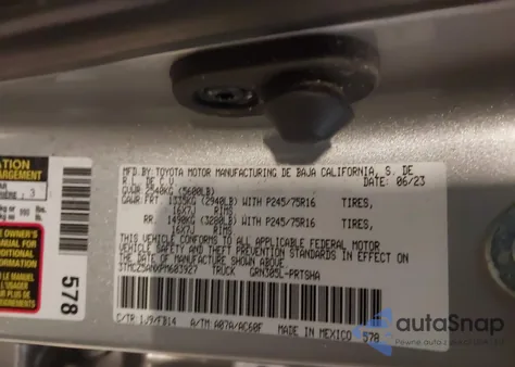 2023 Toyota Tacoma Sr V6 из США, поврежденный, VIN 3TMCZ5ANXPM603927